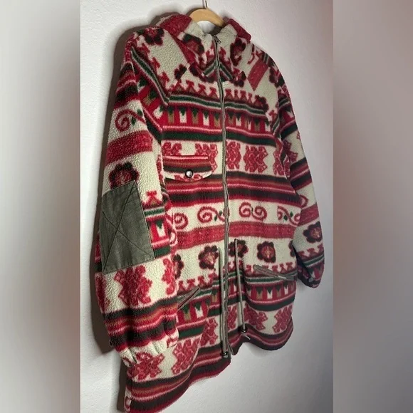 Vintage Mulberry Street Full Zip Aztec Print Fleece Jacket Women’s Large - Picture 15 of 15